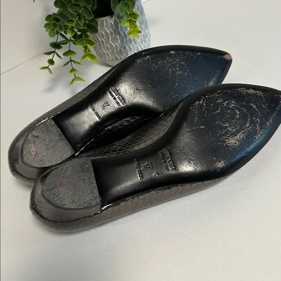 Miu Miu Metallic Snakeskin Women's Flats - Picture 8 of 14